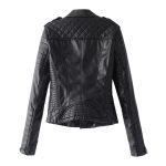 Genuine Sheepskin Biker Jacket Sporty Café Racer Style with Lapel Collar and Quilted Asymmetric Design for Women
