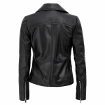 Premium Quality Slim Fit Sheepskin Leather Jacket Fashion for Bikers Style Asymmetrical YKK zippers for Women